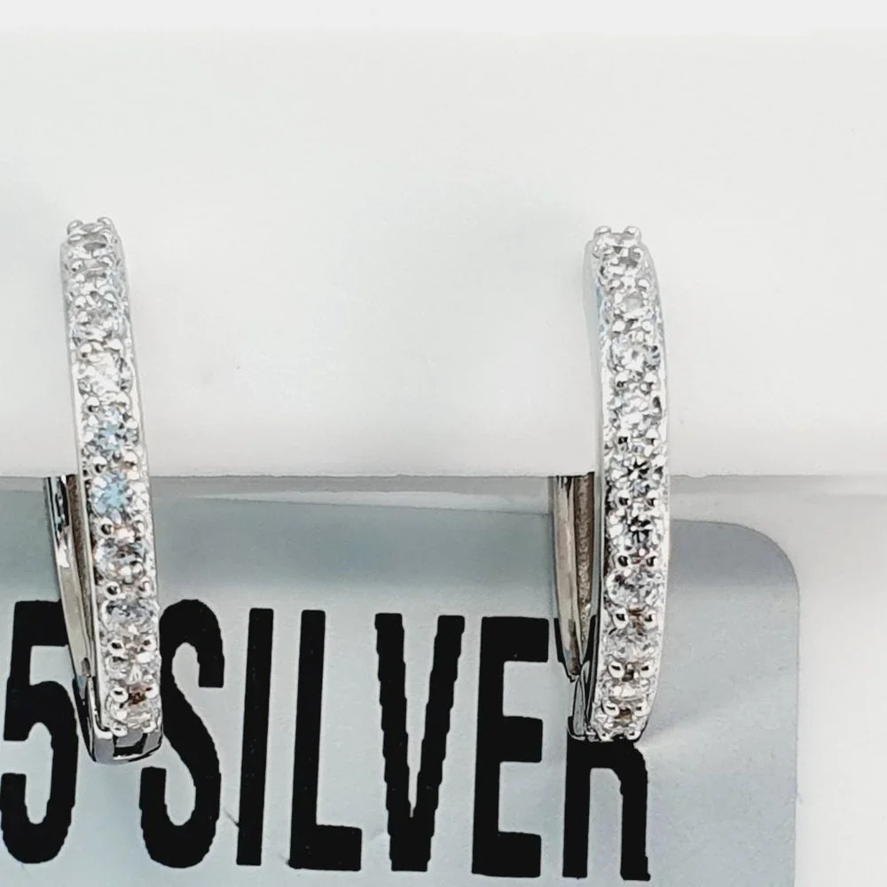 "925 Sterling Silver Cubic Zirconia Earrings, U19254900 - Picture 4 of 10